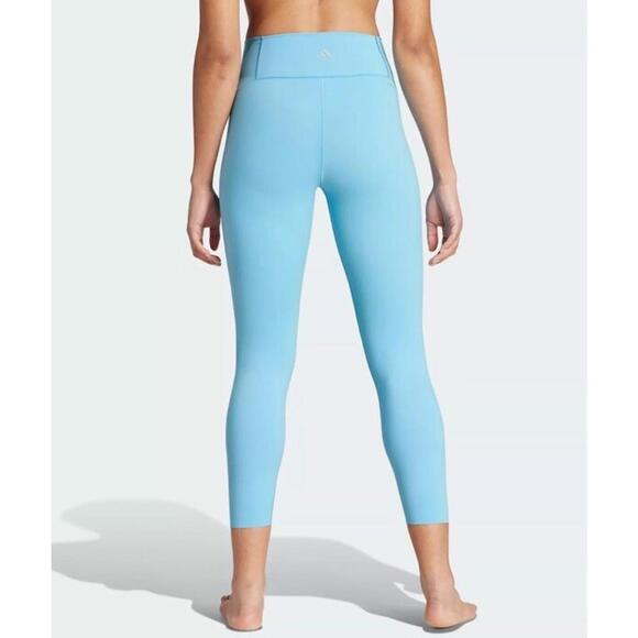 $100 Adidas All Me Luxe 7/8 Length High-Rise Leggings Blue Women’s IR7925 XL - Picture 5 of 8